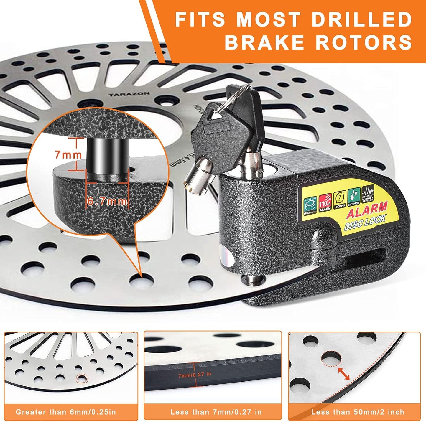 Anti Theft Disk Brake Lock (With Alarm)